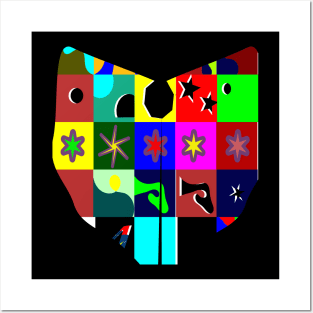 New heart geometric shapes colourful design Posters and Art